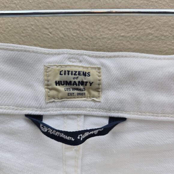 Citizens of Humanity Demy Cropped Flare Jeans Women SZ 29 Cotton Blend White - Picture 5 of 9